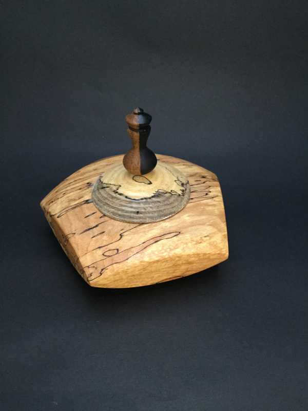 Jewelry Box - Five sided Spalted Maple w/ two tone finial