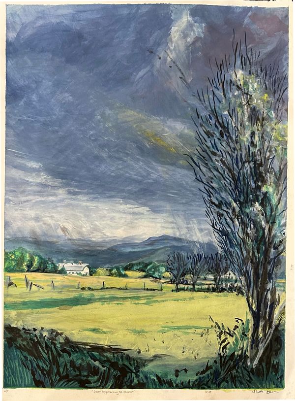 Storm Approaching Mt. Abraham, W/P. painting and print