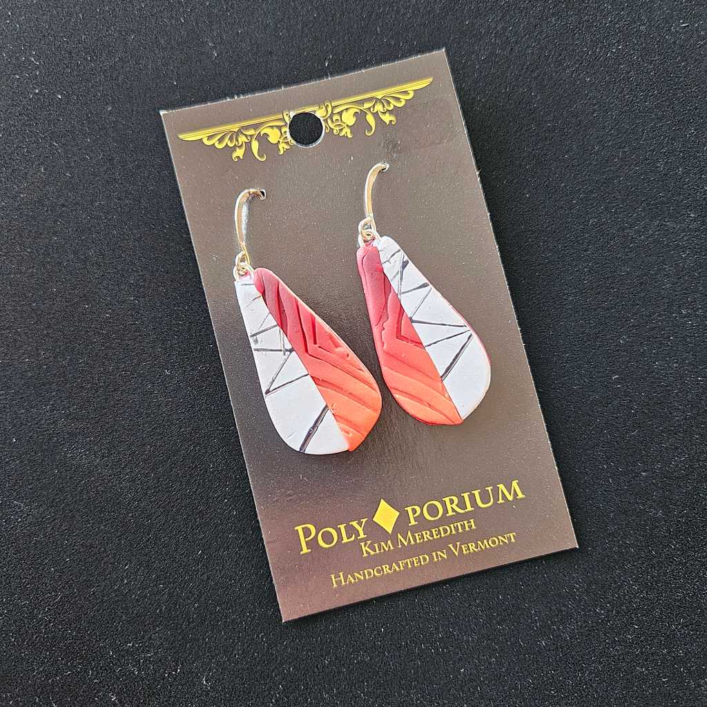 Rusty Orange & White Earrings