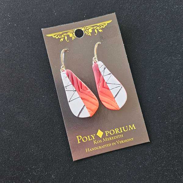 Rusty Orange & White Earrings