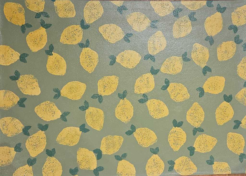 Lemons on Green Background