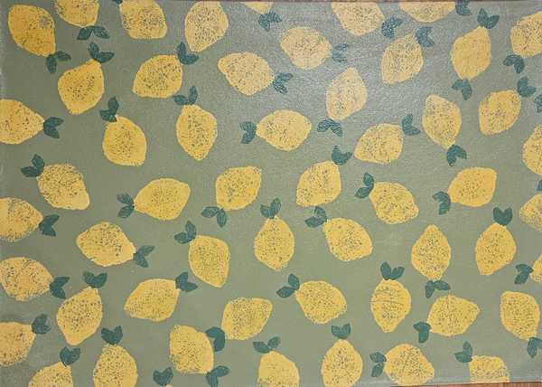 Lemons on Green Background