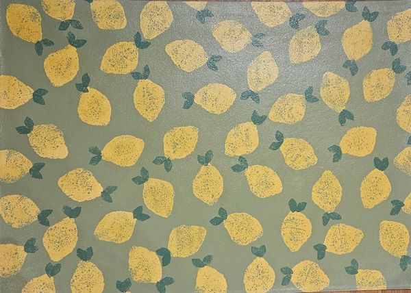 Lemons on Green Background