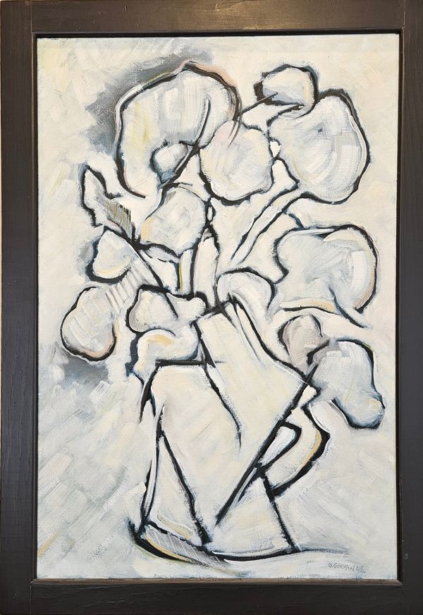 White Flowers in Abstract Vase