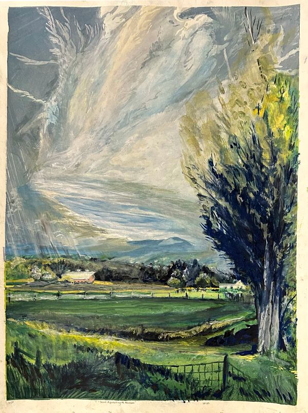 Storm Approaching Mt. Abraham, W/P. painting and print