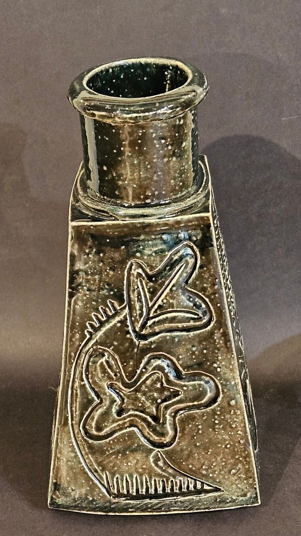 Black Carved Vase
