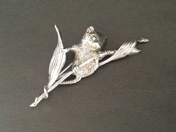 Silver Field Mouse Pin
