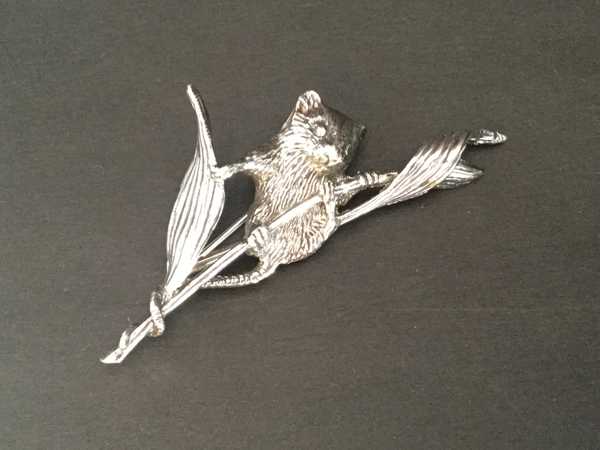 Silver Field Mouse Pin