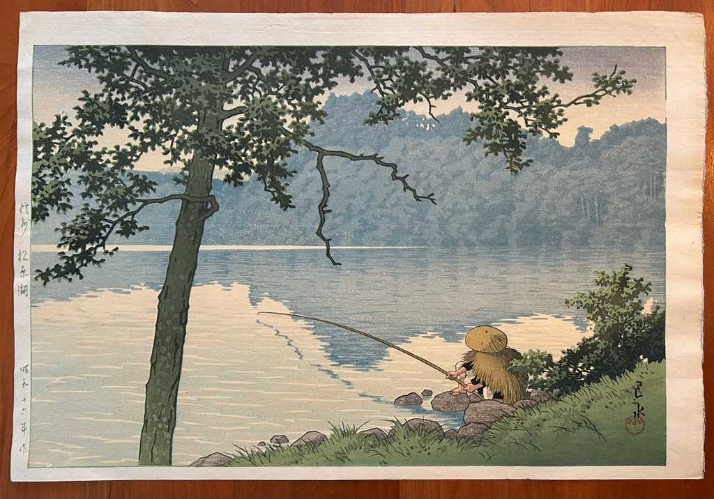 Lake Matsubara, by K. Hasui