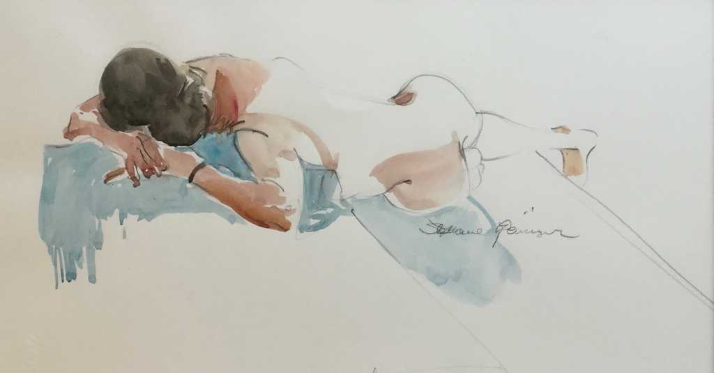 Model on Blue