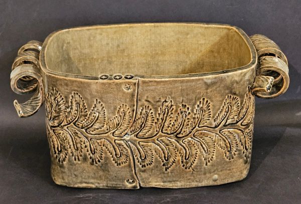 Curly Handled Indian Leaf Vessel