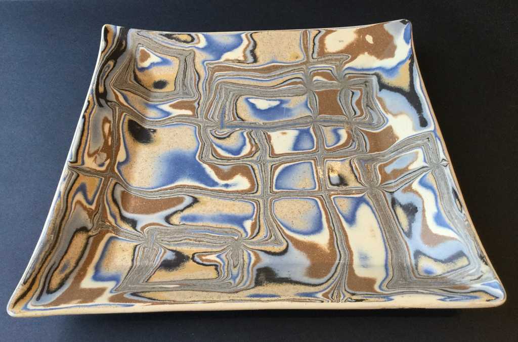 Plate Square Blue