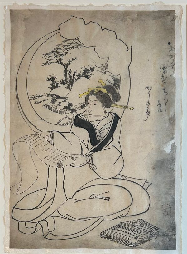 Mimeguro Shrine, the drawing