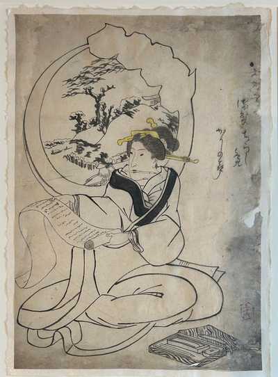 Mimeguro Shrine, the drawing