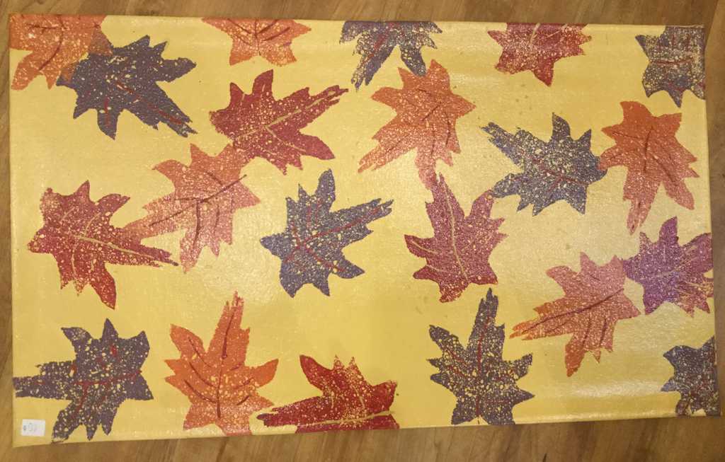 Leaves on Yellow Boot Mat
