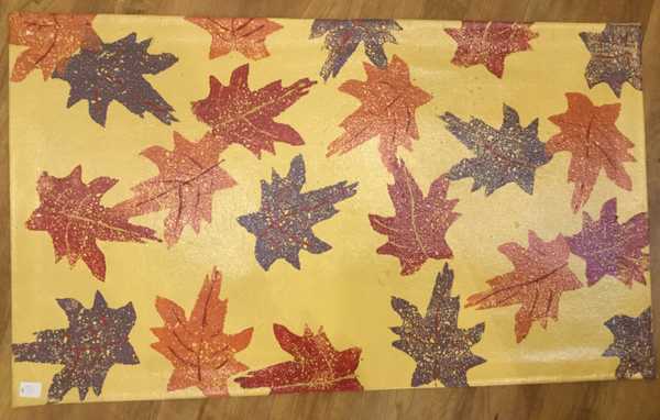 Leaves on Yellow Boot Mat