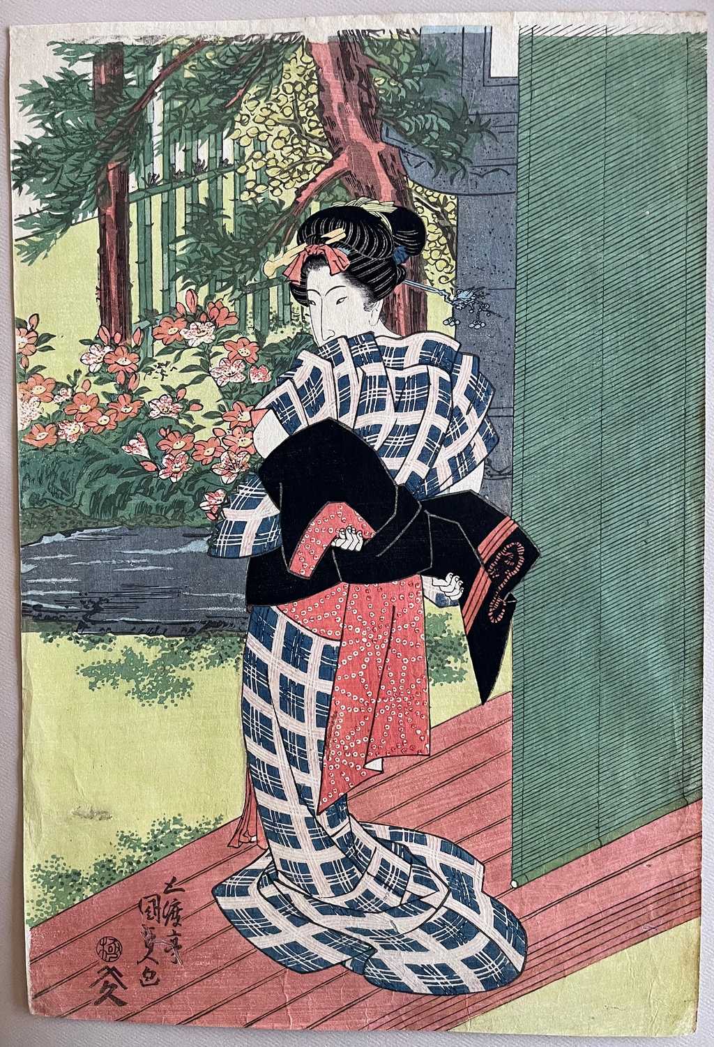 Niwa Sakuken (The garden bathtub) by Kunisada