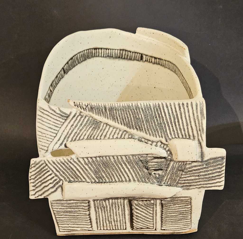 Black & White Sgraffito Vase