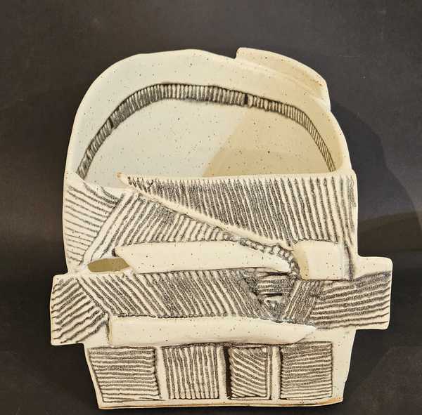 Black & White Sgraffito Vase