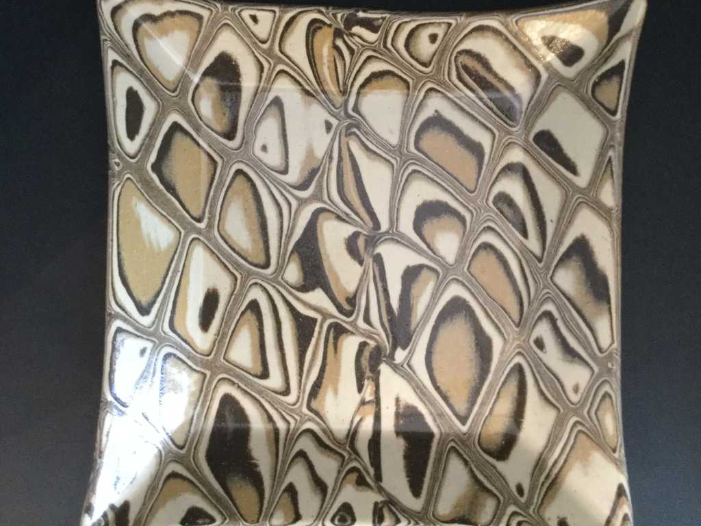 Square Plate - Black/Tan/Cream
