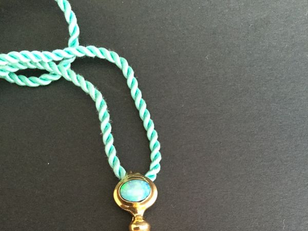 14 K Black Onyx Opal Icon Pendant