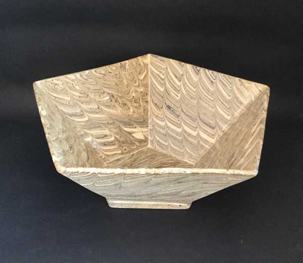 Stoneware Medium Tan 5 Sided Bowl