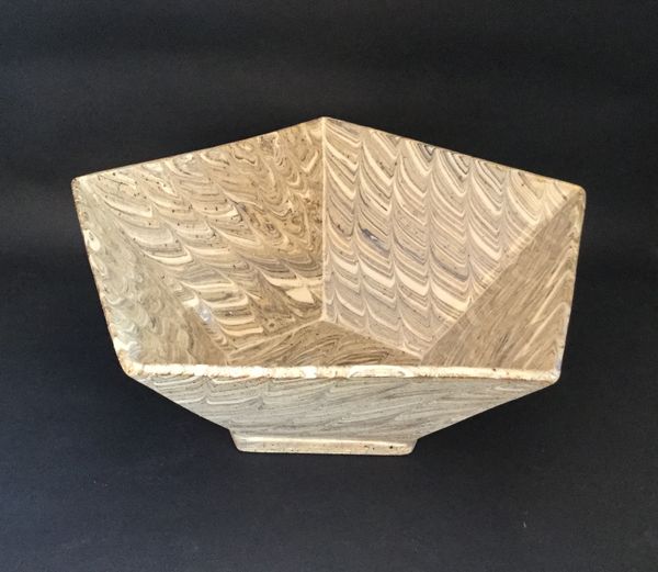 Stoneware Medium Tan 5 Sided Bowl