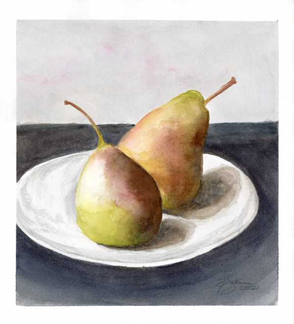 Pears on a Plate, by  Louise Zak