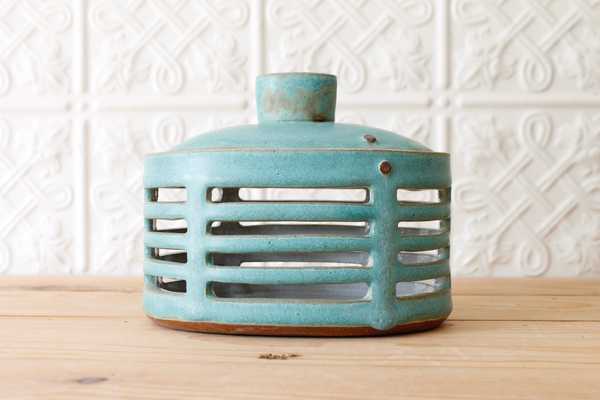 Garlic Box, Oval, Turquoise