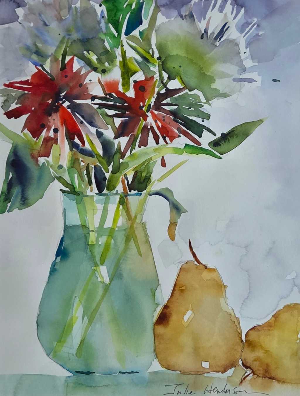 Flowers with Pears by Julie Henderson