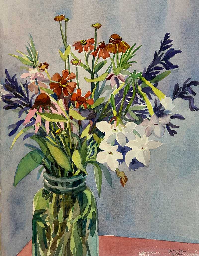 “Bouquet with Nicotiana” by Jennifer Brown